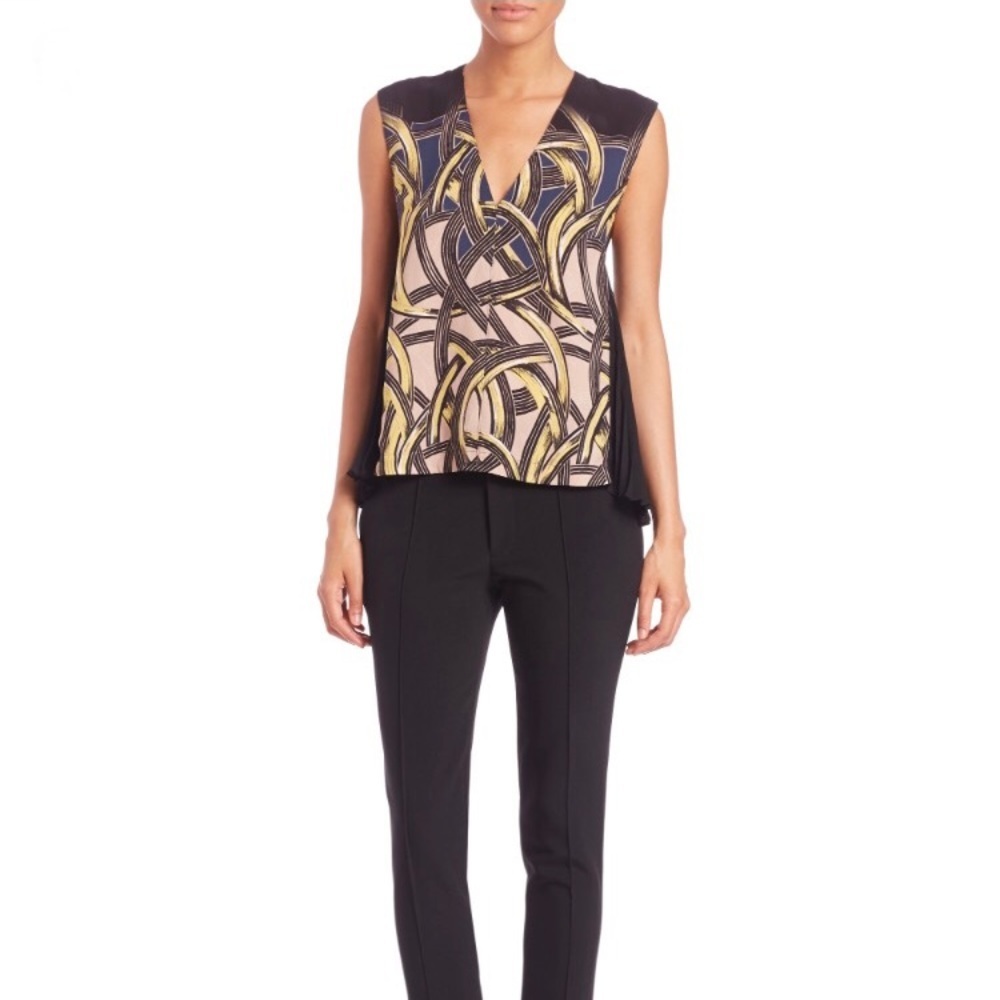NEW • Yigal Azrouel • Silk Pleated Blouse 0